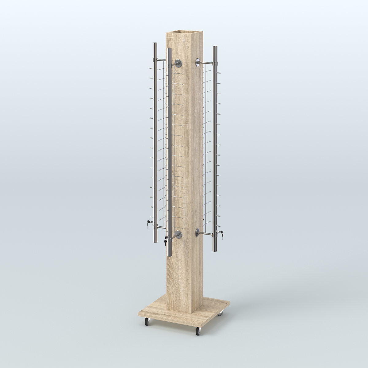 Островная торговая стойка из ДСП для продажи очков №2-D-102 закрытого типа Дуб сонома
