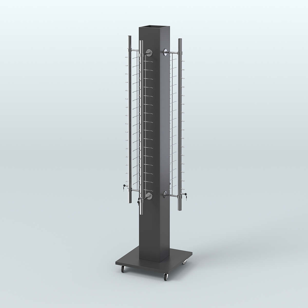 Островная торговая стойка из ДСП для продажи очков №2-D-102 закрытого типа Черный