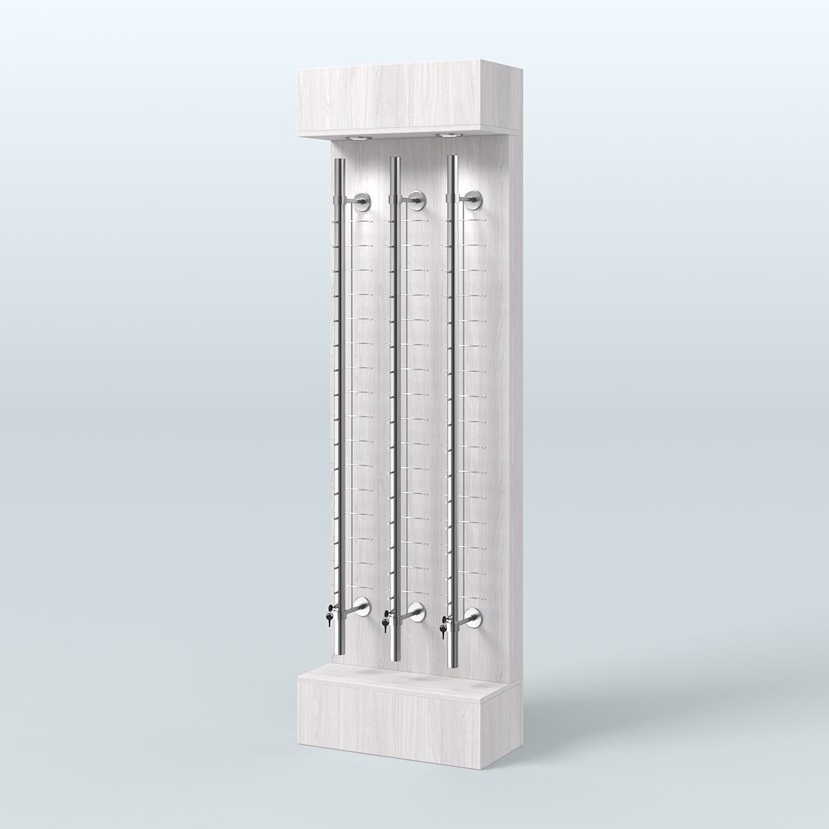 Стенд из ДСП с подсветкой для продажи очков №1 (З/Д) Ясень Анкор светлый