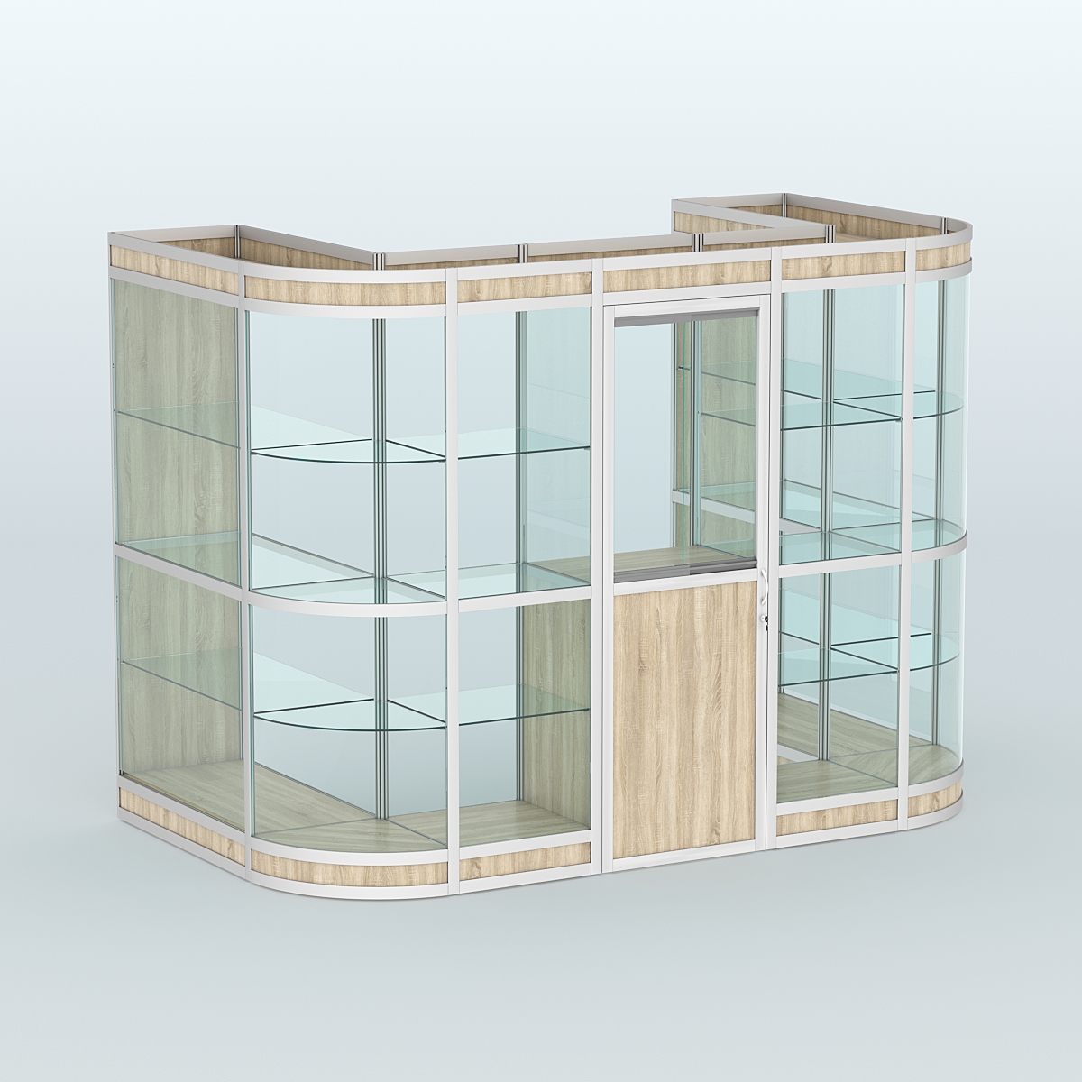 Павильон из профиля пристенный №4в (4,05 кв. м) Дуб Сонома