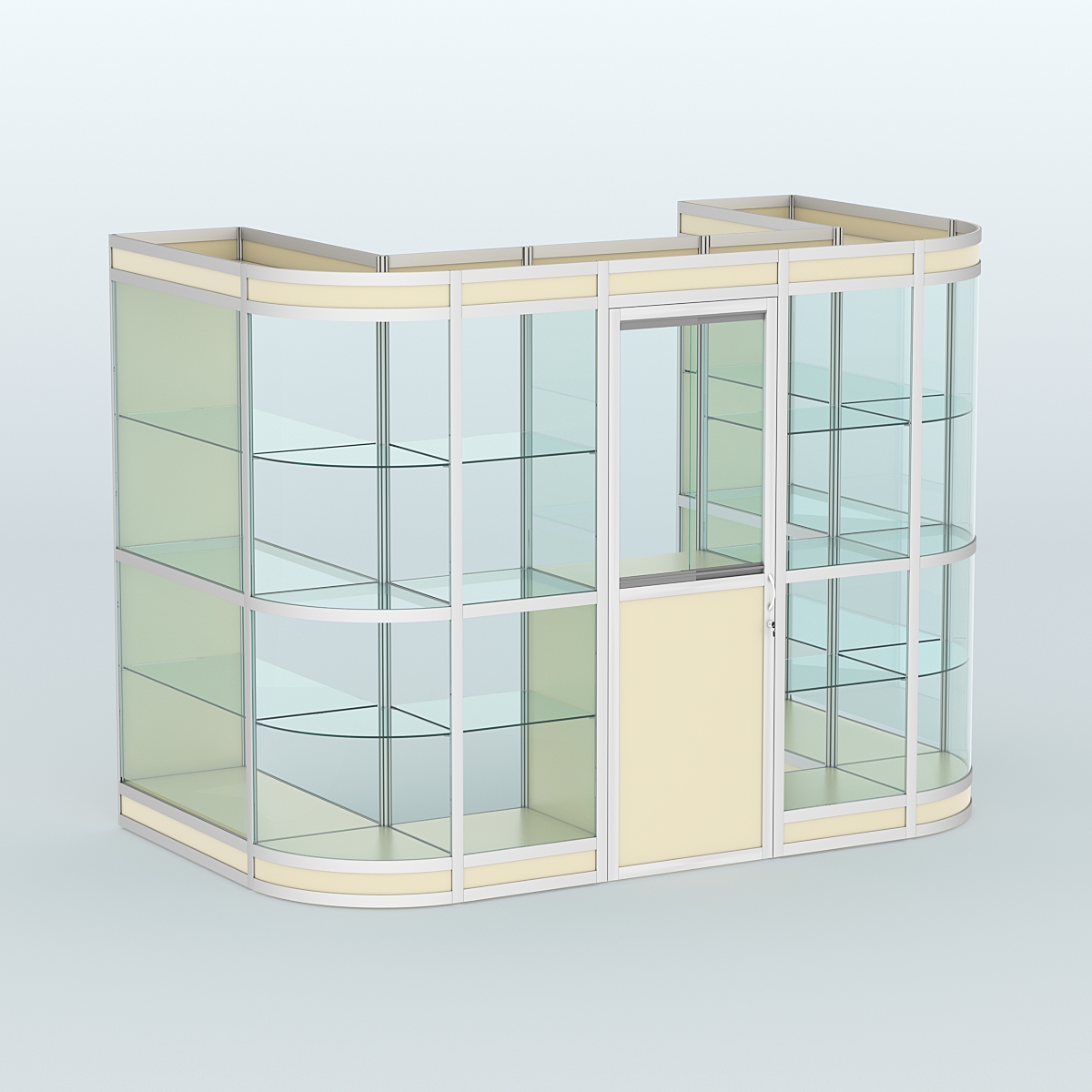 Павильон из профиля пристенный №4в (4,05 кв. м) Крем Вайс