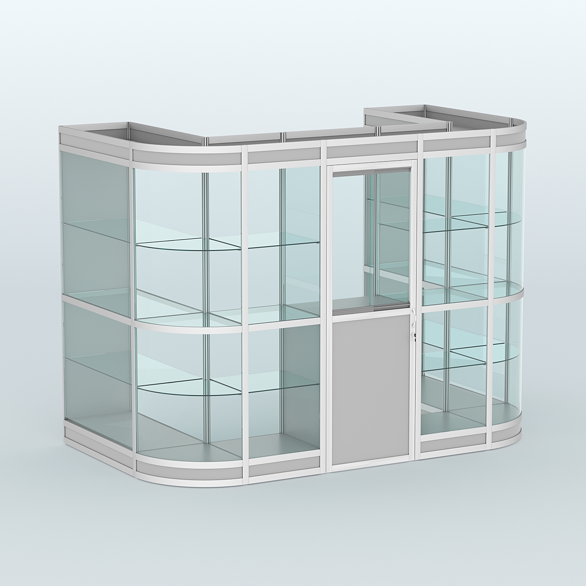 Павильон из профиля пристенный №4в (4,05 кв. м) Серый