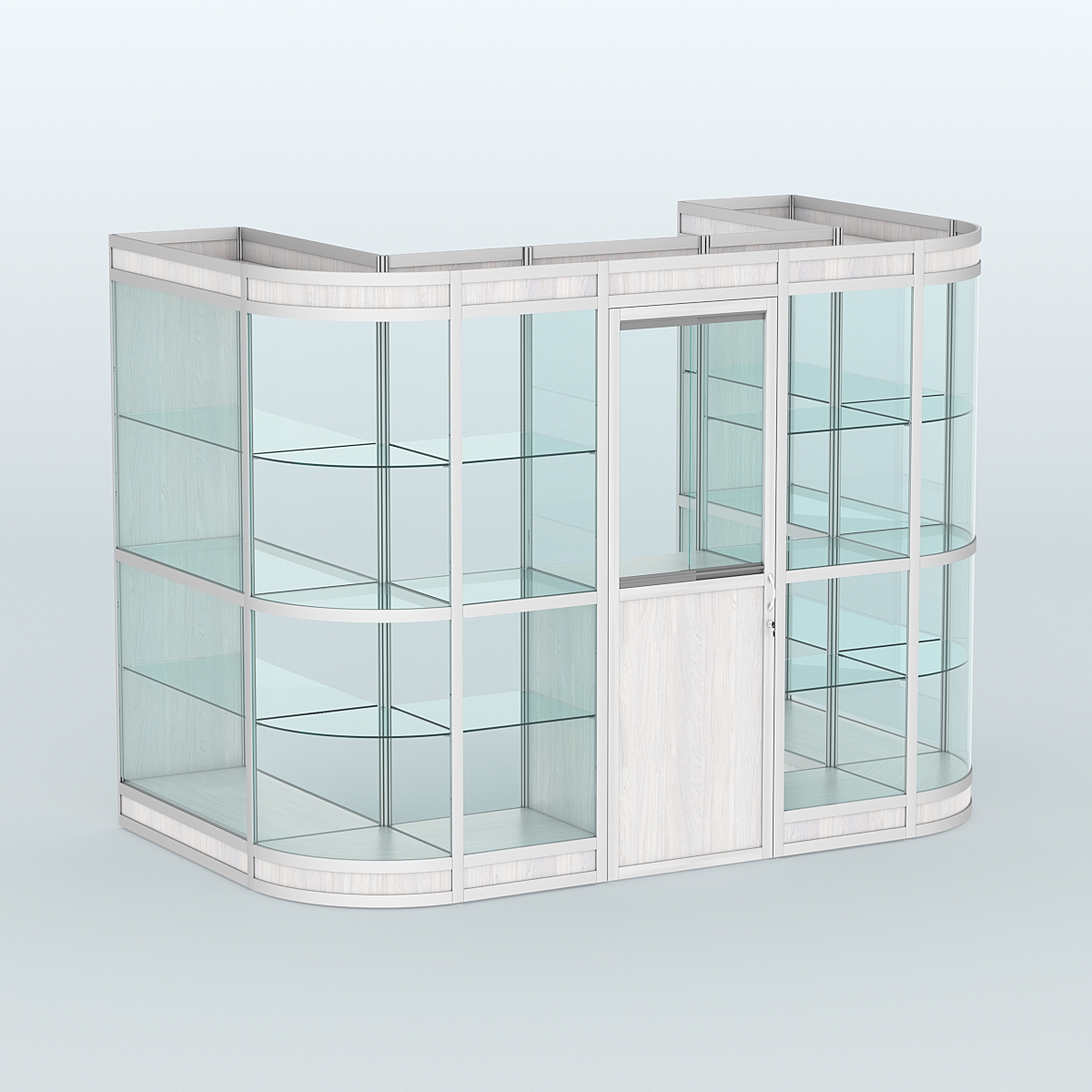 Павильон из профиля пристенный №4в (4,05 кв. м) Ясень Анкор светлый