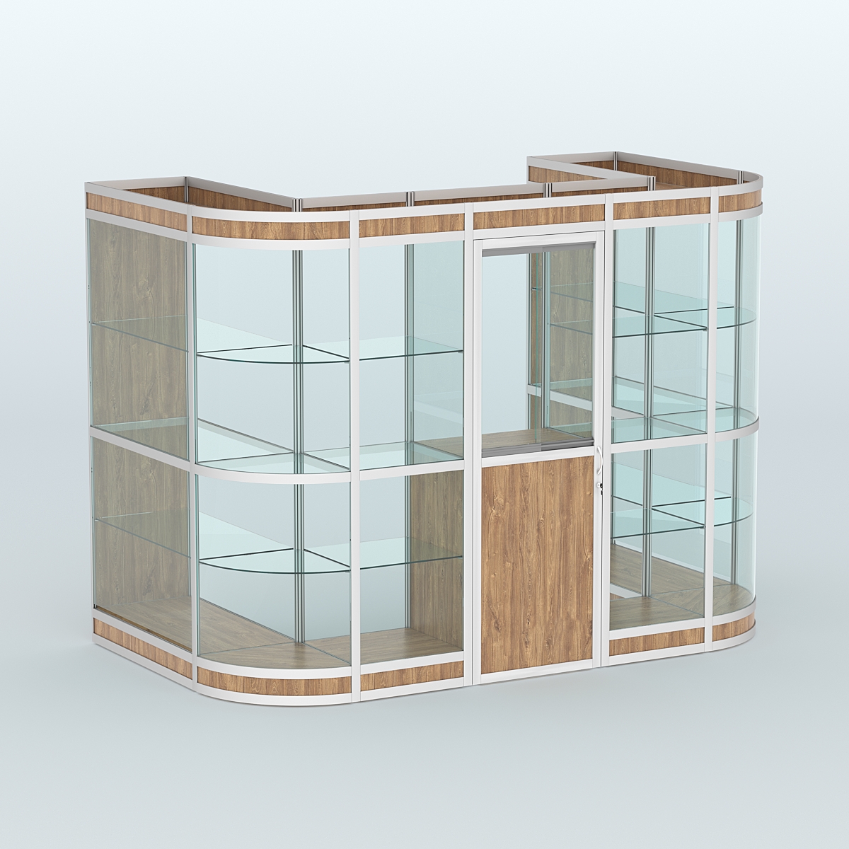 Павильон из профиля пристенный №4в (4,05 кв. м) Дуб Канзас коричневый