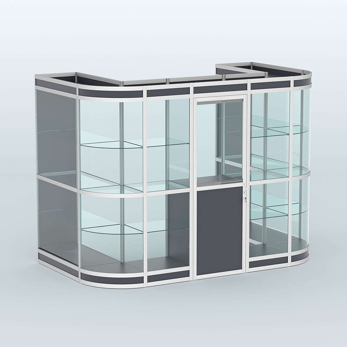 Павильон из профиля пристенный №4в (4,05 кв. м) Антрацит