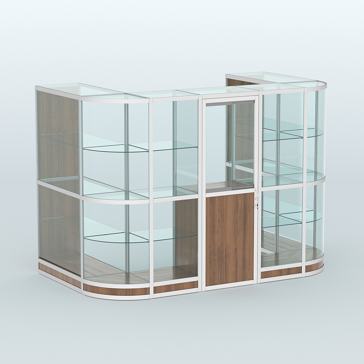 Павильон из профиля пристенный №4г (4,05 кв. м) Орех