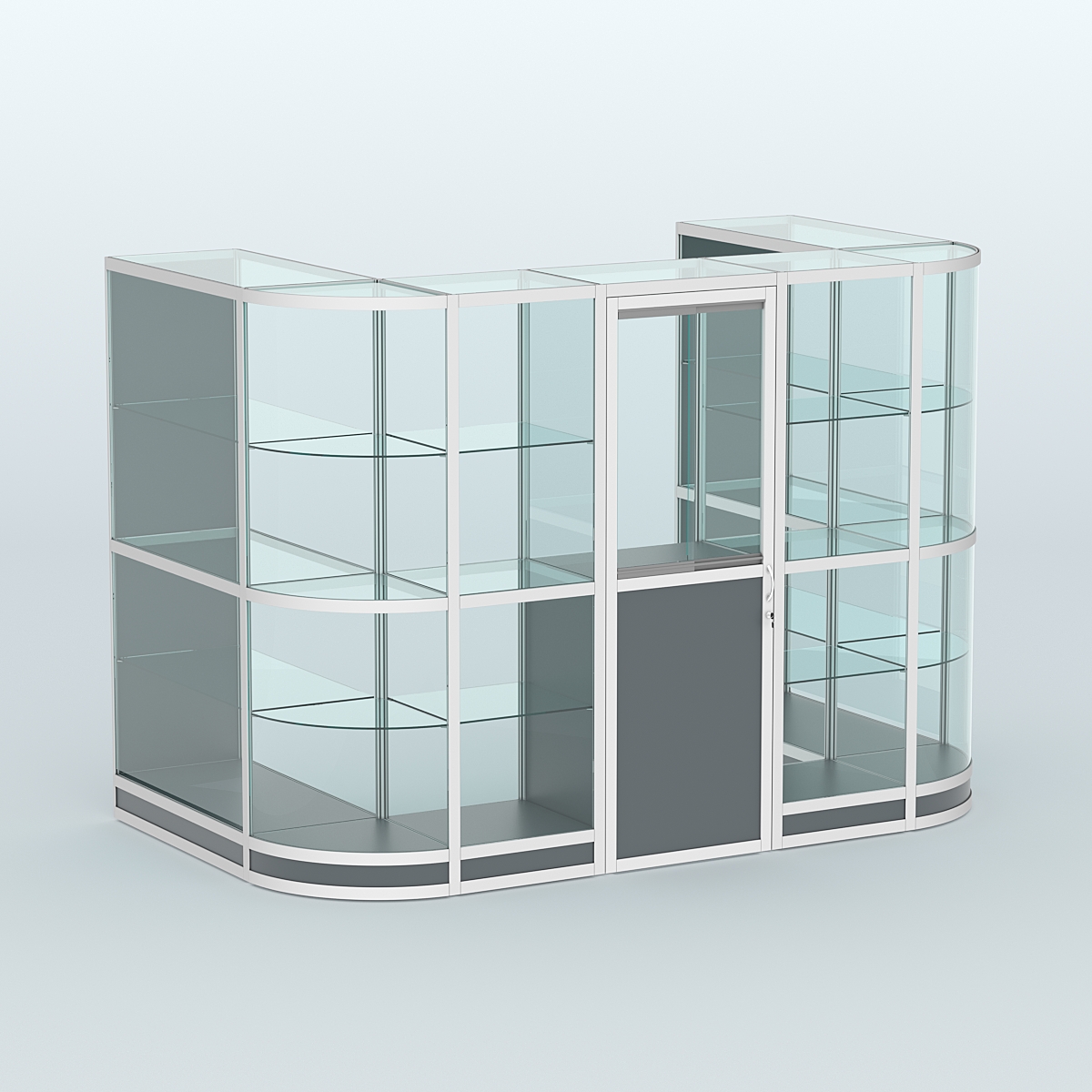 Павильон из профиля пристенный №4г (4,05 кв. м) Темно-Серый