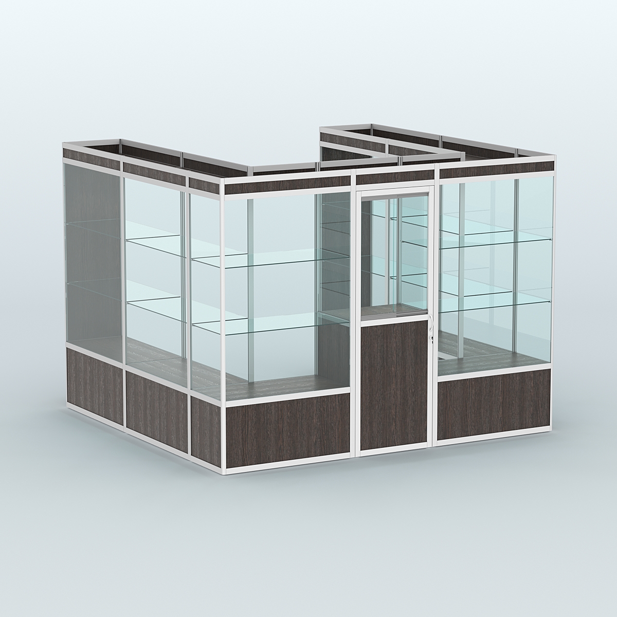 Павильон из профиля пристенный №5а (6,75 кв. м) Дуб Венге