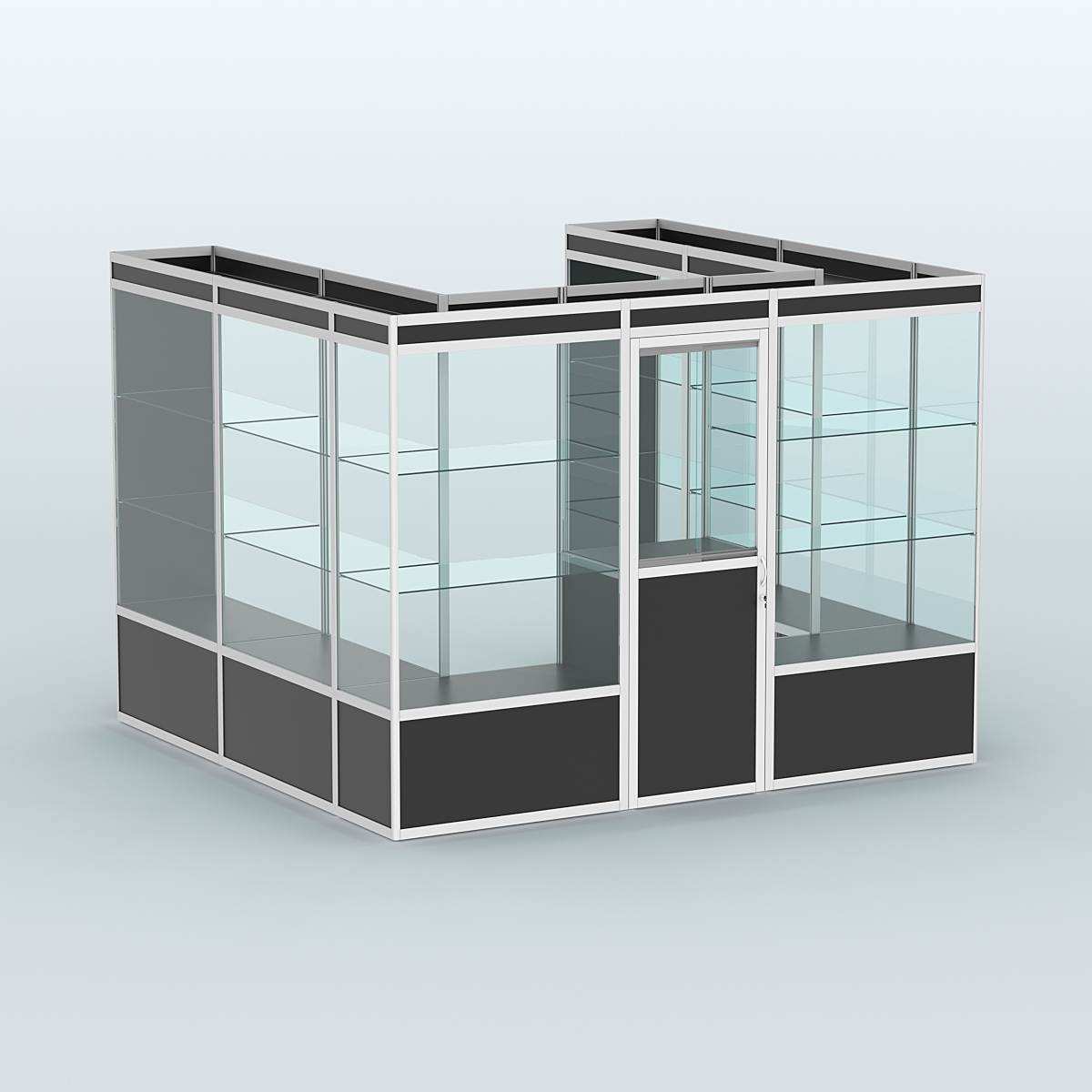 Павильон из профиля пристенный №5а (6,75 кв. м) Черный