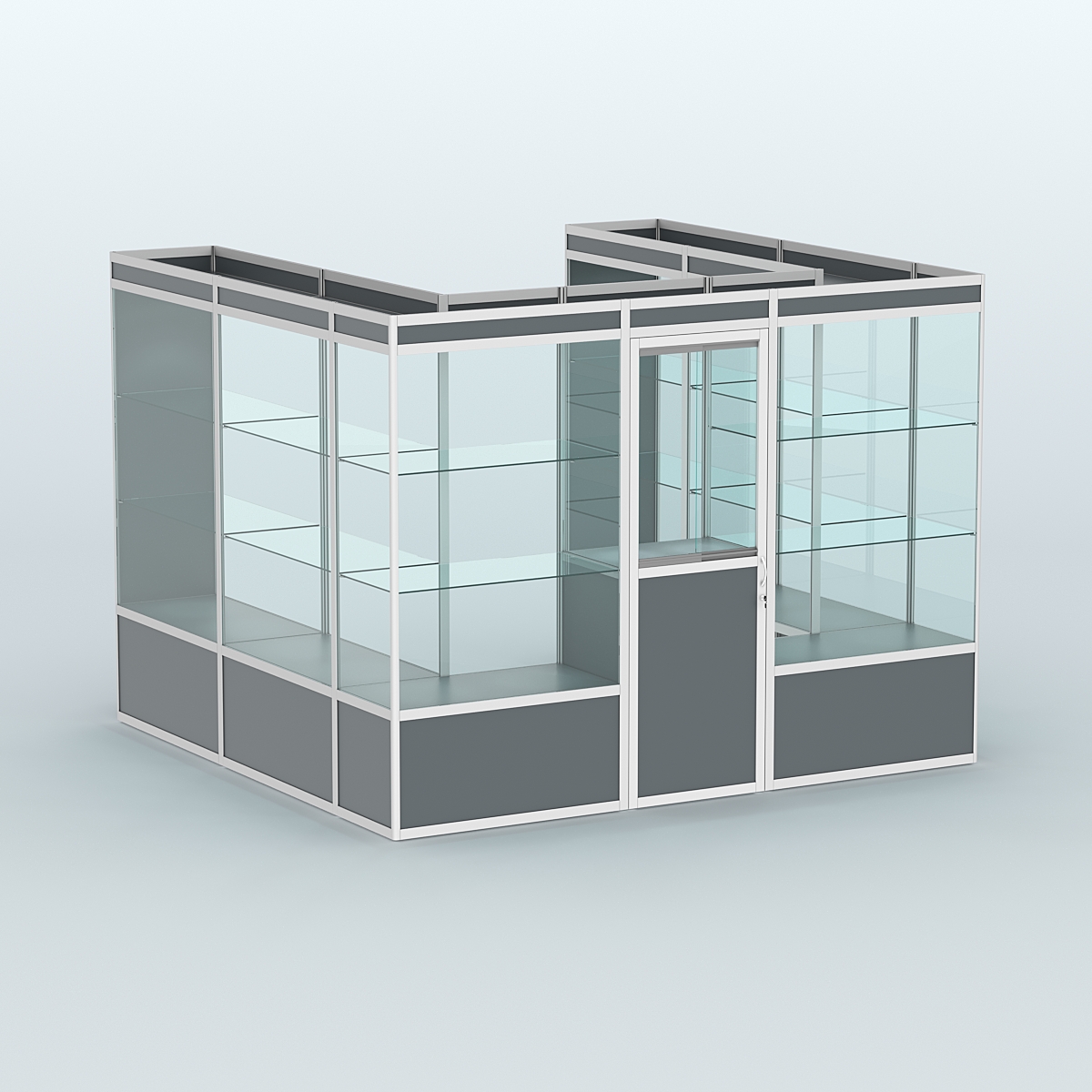 Павильон из профиля пристенный №5а (6,75 кв. м) Темно-Серый