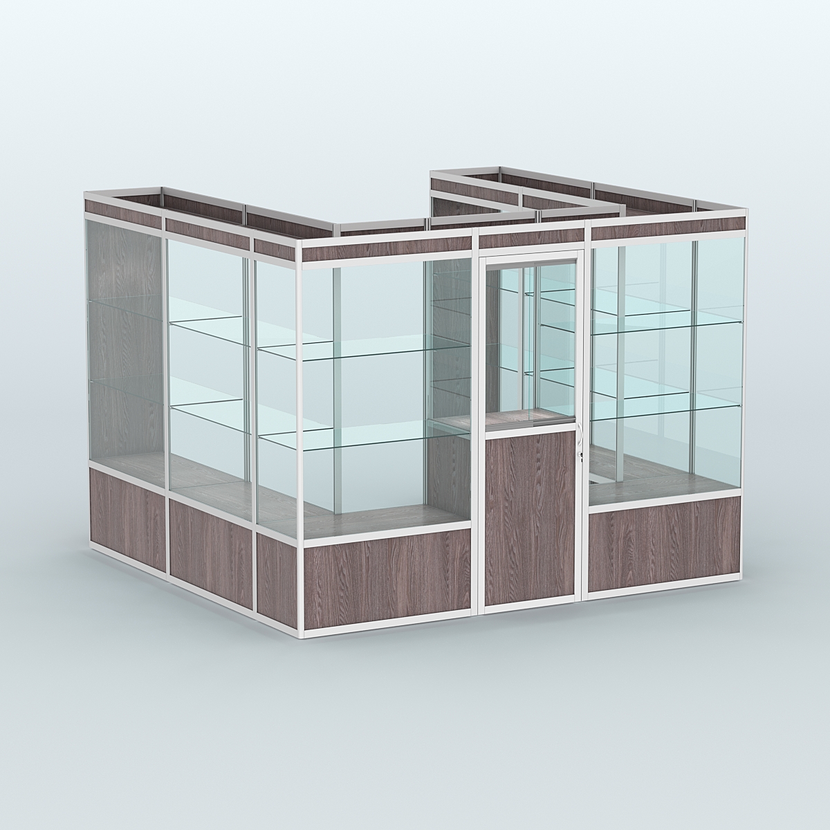 Павильон из профиля пристенный №5а (6,75 кв. м) Ясень Анкор темный