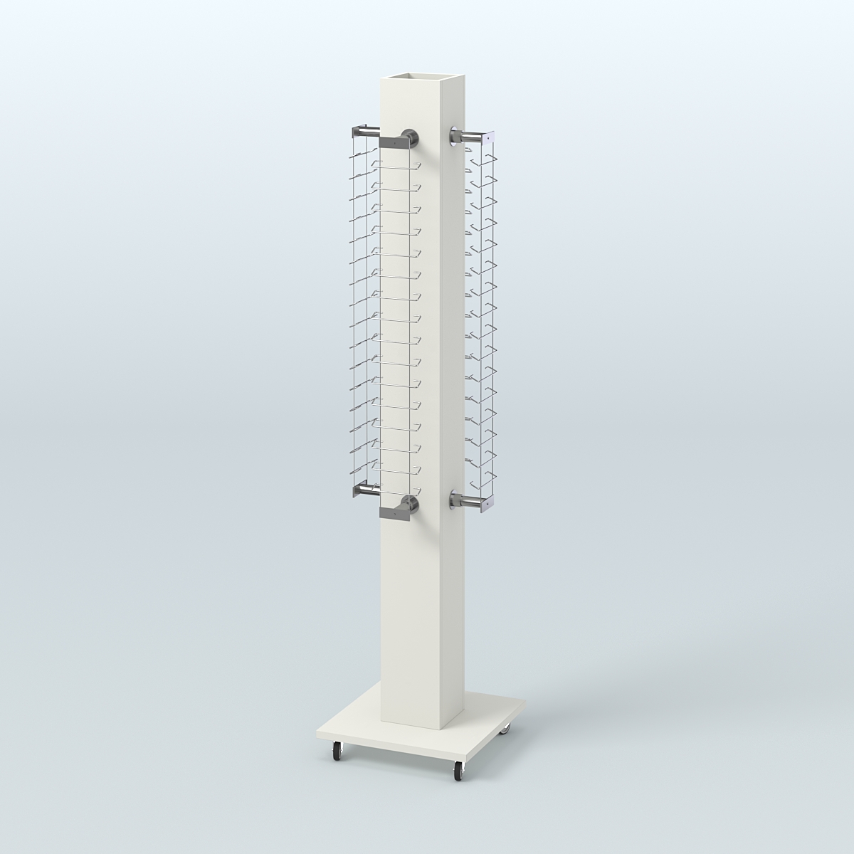 Островная торговая стойка из ДСП для продажи очков №2-Д24 открытого типа Белый