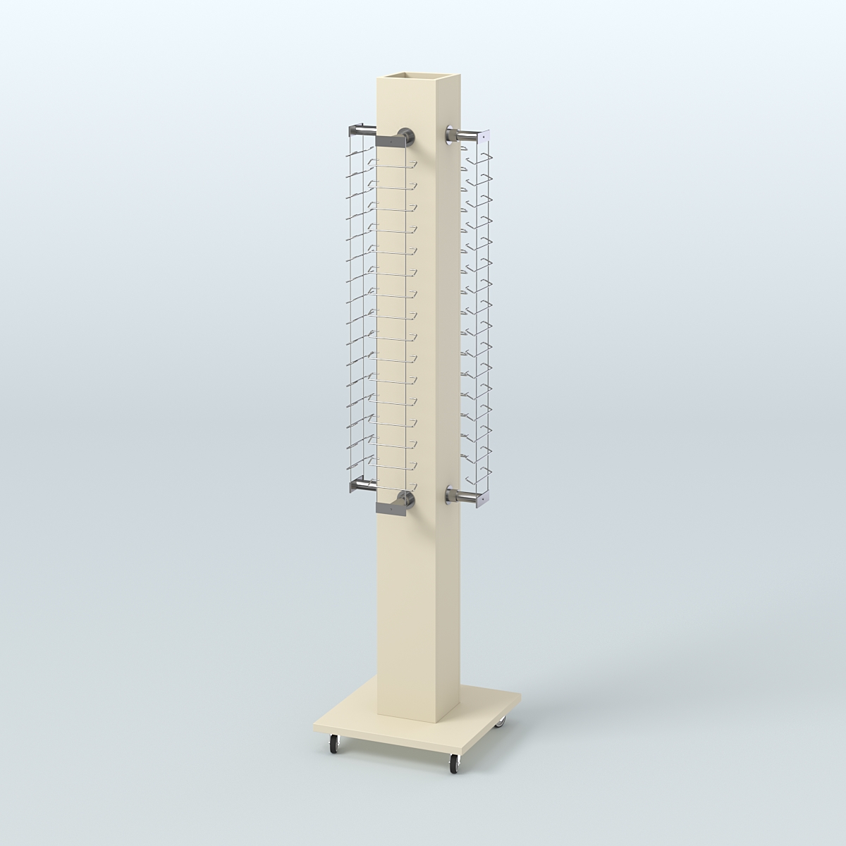 Островная торговая стойка из ДСП для продажи очков №2-Д24 открытого типа Крем Вайс