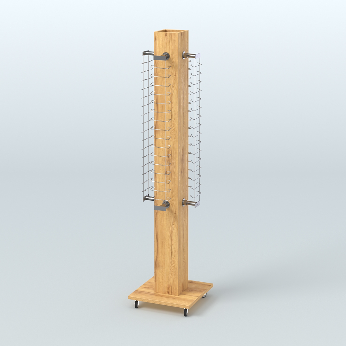 Островная торговая стойка из ДСП для продажи очков №2-Д24 открытого типа Дуб Золотистый