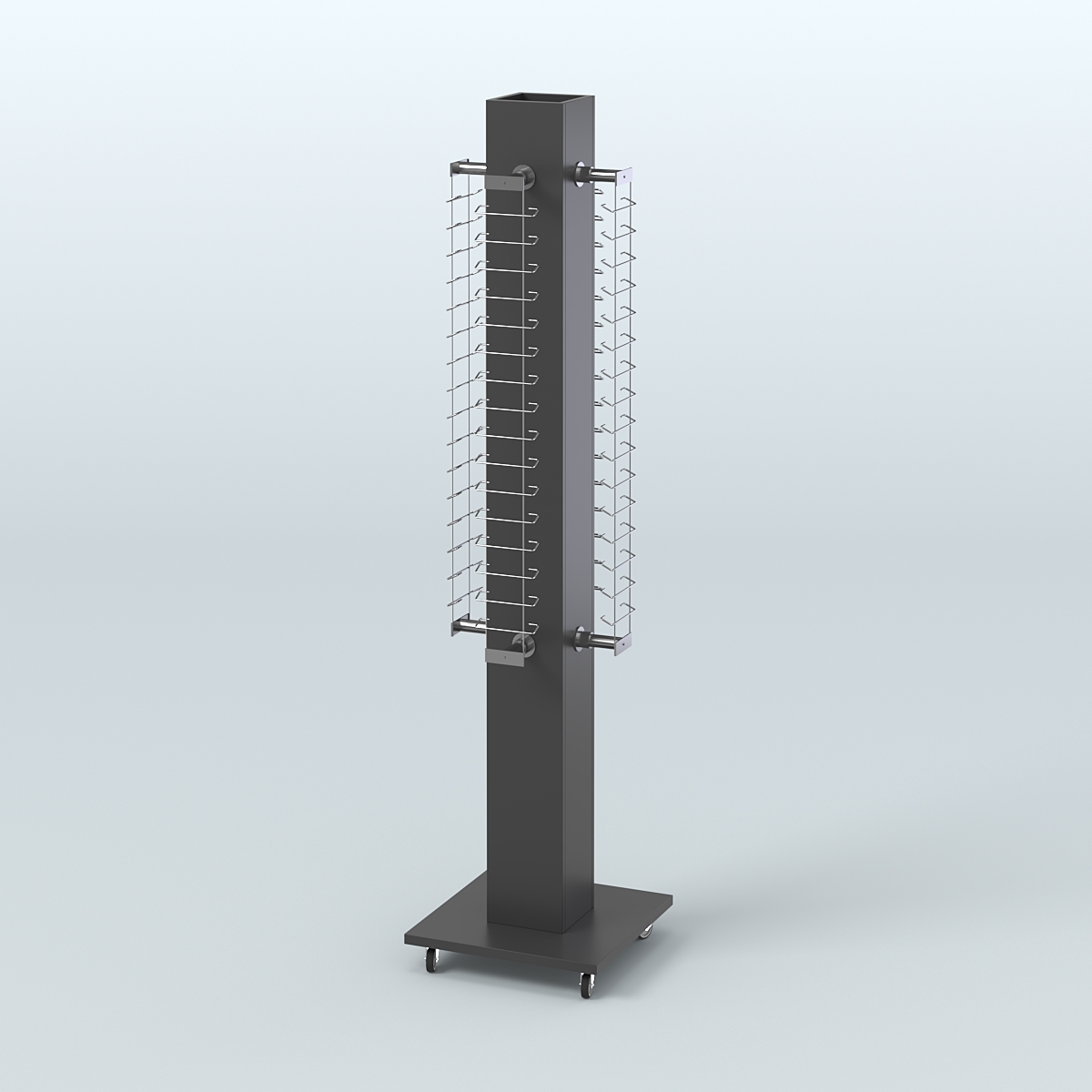 Островная торговая стойка из ДСП для продажи очков №2-Д24 открытого типа Черный