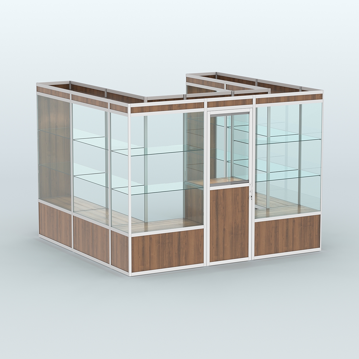 Павильон из профиля пристенный №5б (6,75 кв. м) Орех