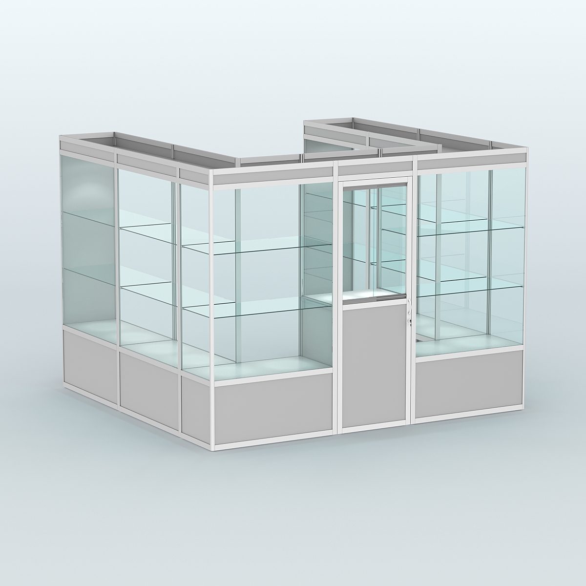 Павильон из профиля пристенный №5б (6,75 кв. м) Серый