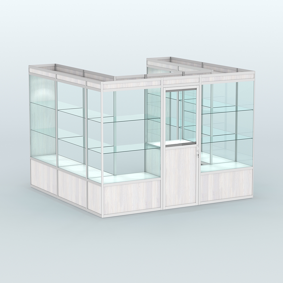 Павильон из профиля пристенный №5б (6,75 кв. м) Ясень Анкор светлый