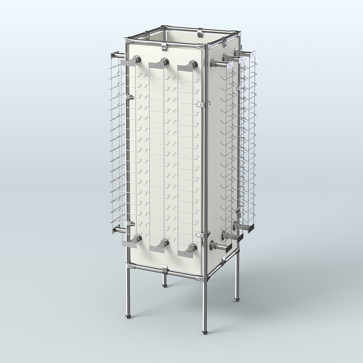 Напольная стойка Хром под очки №4-Д24 (открытого доступа) Белый