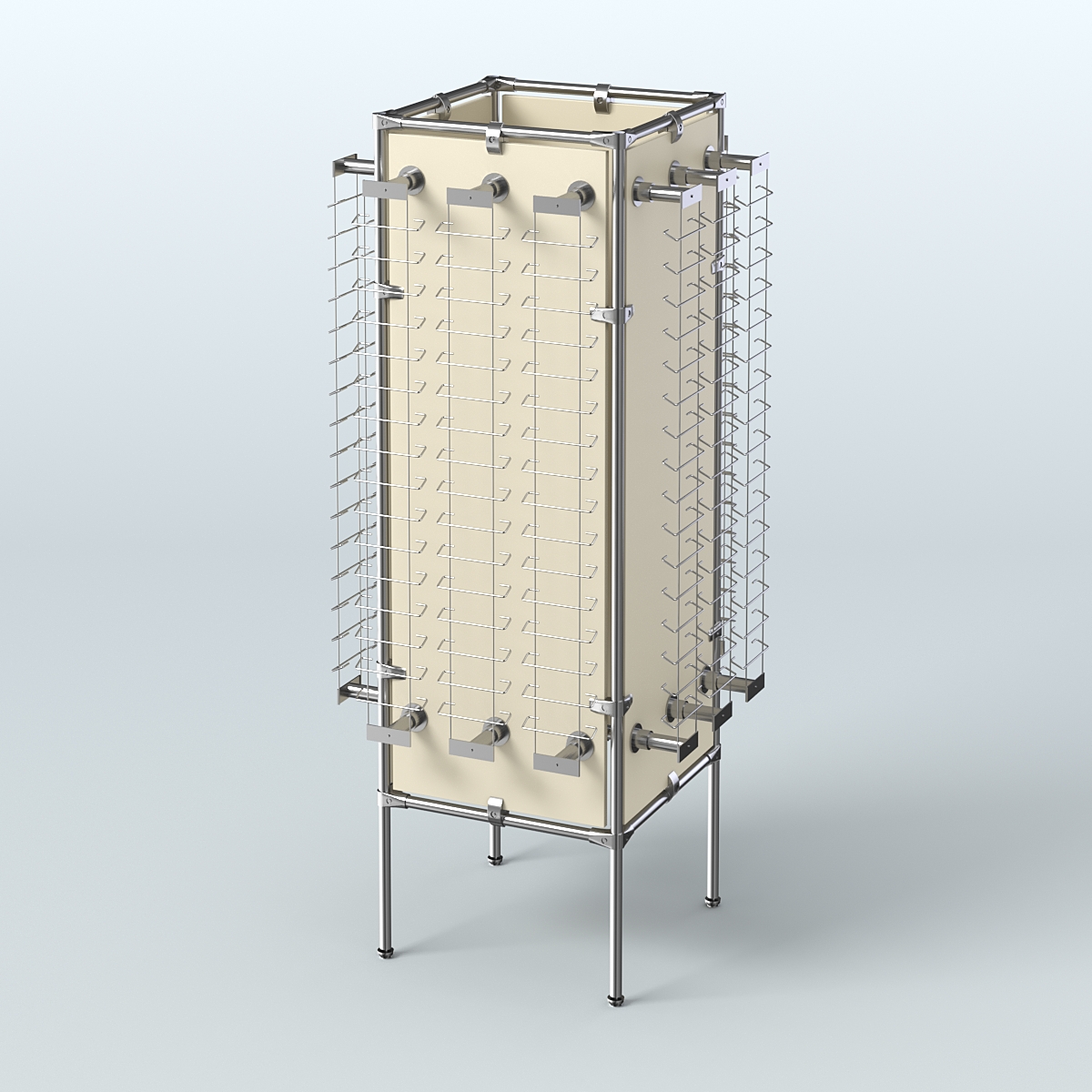 Напольная стойка Хром под очки №4-Д24 (открытого доступа) Крем Вайс