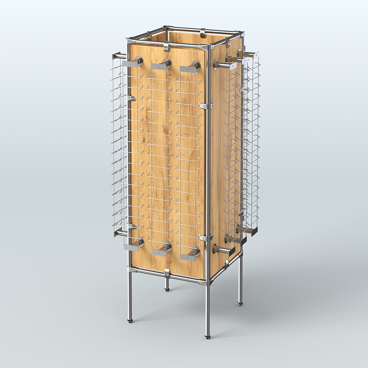 Напольная стойка Хром под очки №4-Д24 (открытого доступа) Дуб Золотистый