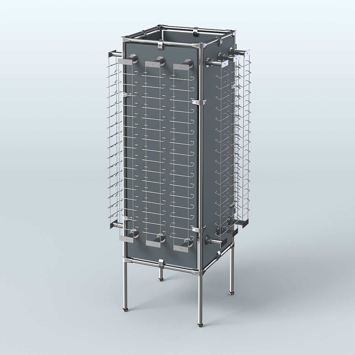 Напольная стойка Хром под очки №4-Д24 (открытого доступа) Темно-Серый
