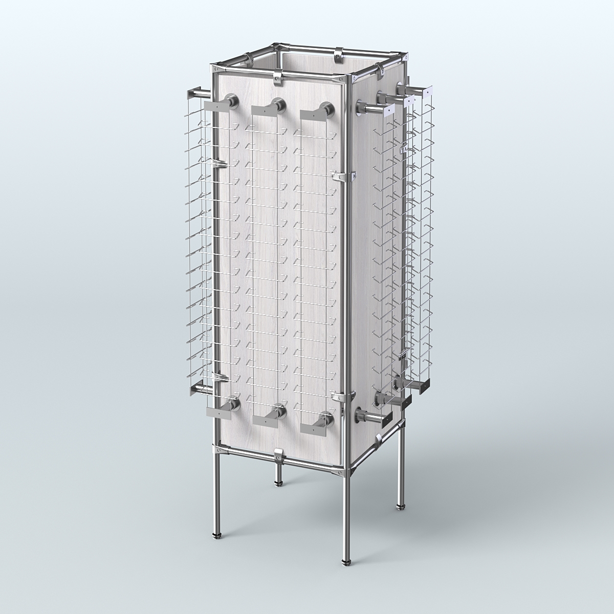 Напольная стойка Хром под очки №4-Д24 (открытого доступа) Ясень Анкор светлый