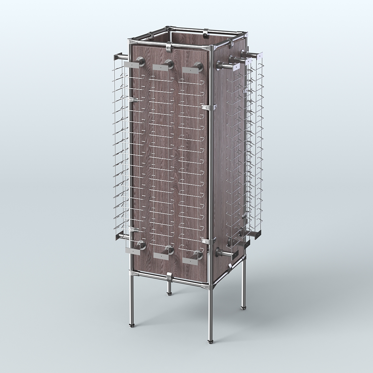 Напольная стойка Хром под очки №4-Д24 (открытого доступа) Ясень Анкор темный