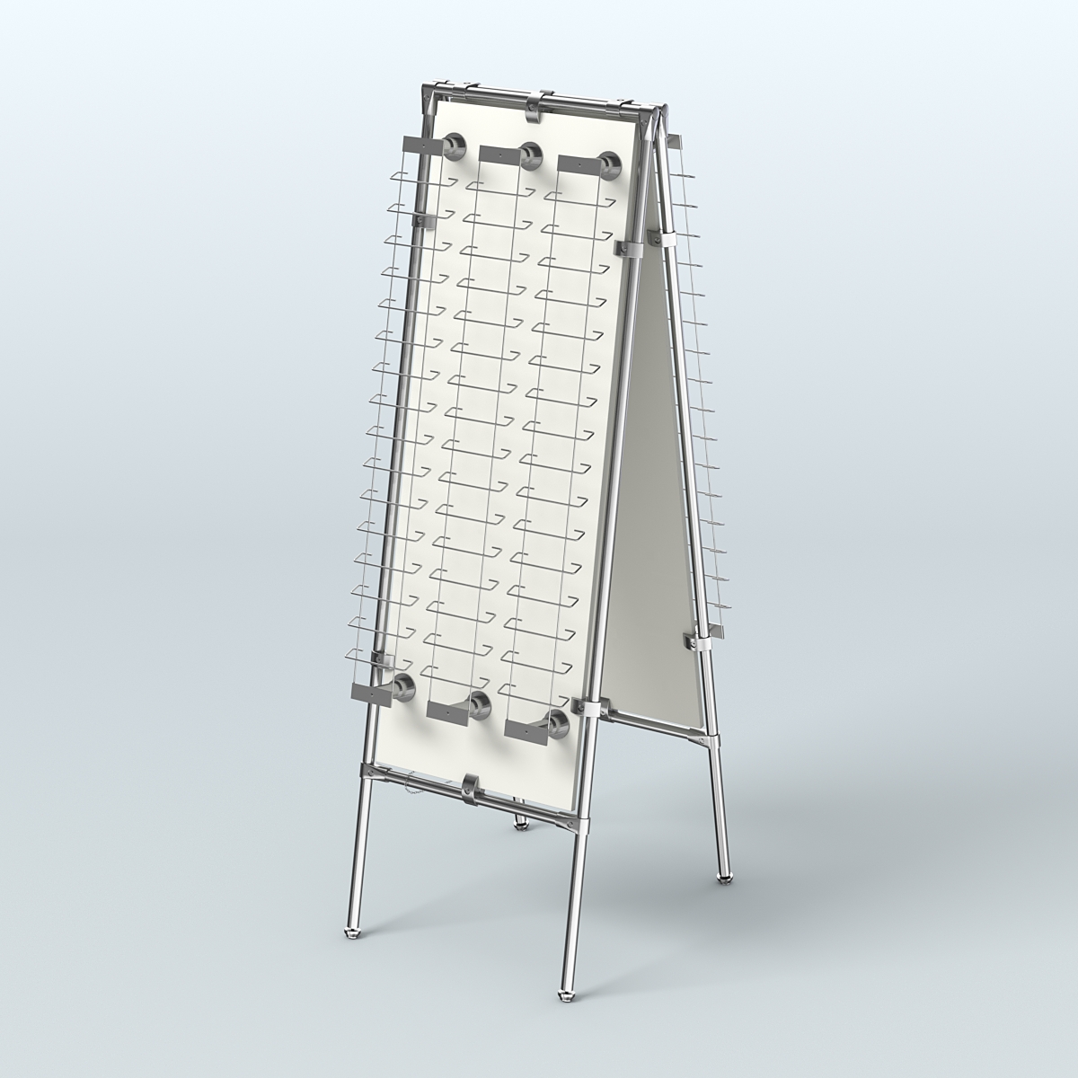 Напольная стойка Хром под очки №5-Д24 Шалаш (открытого доступа) Белый