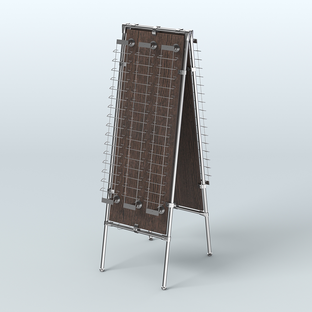 Напольная стойка Хром под очки №5-Д24 Шалаш (открытого доступа) Дуб Венге
