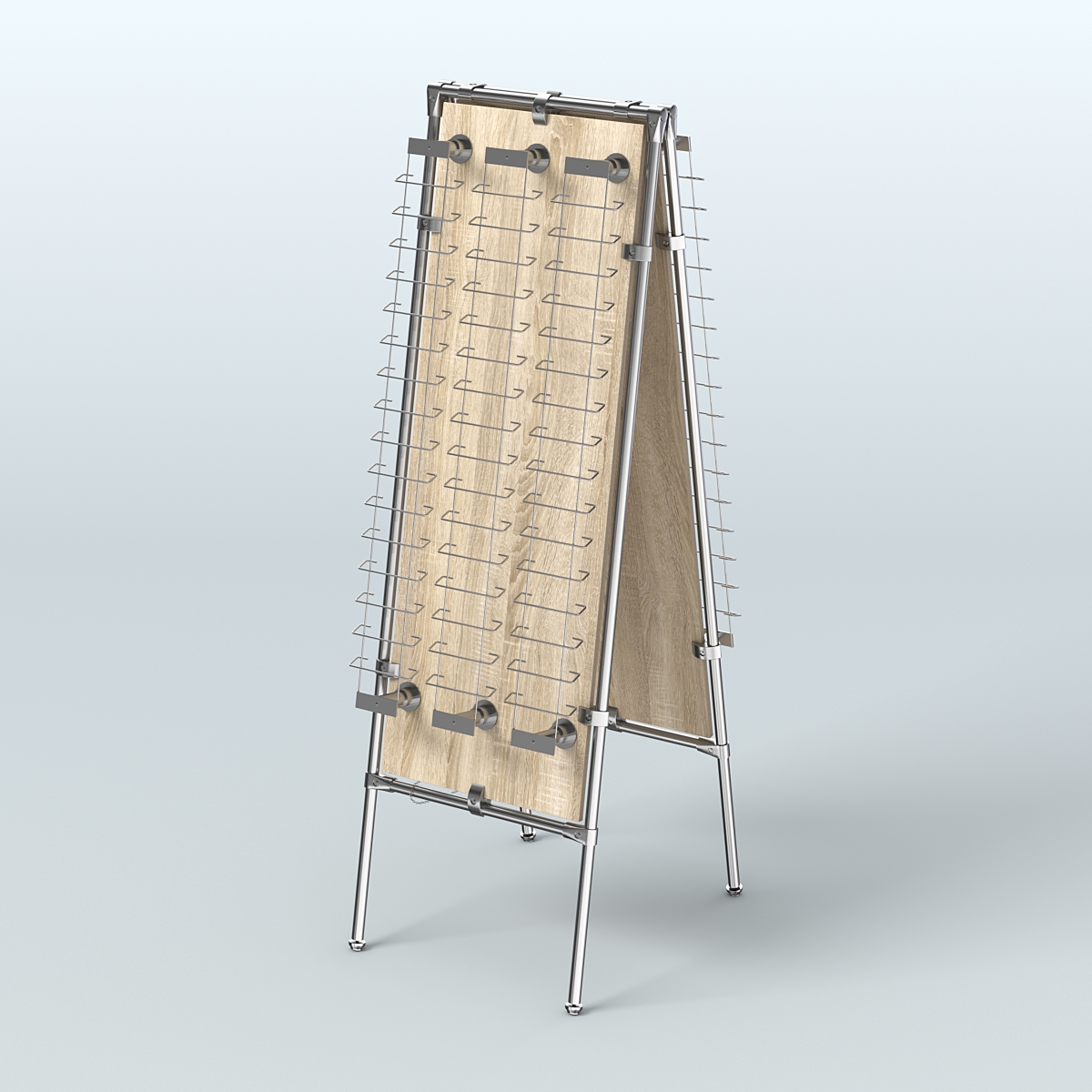 Напольная стойка Хром под очки №5-Д24 Шалаш (открытого доступа) Дуб сонома