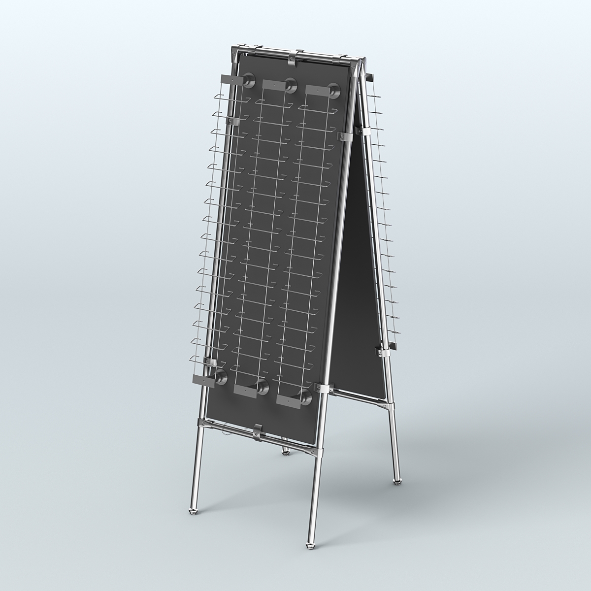 Напольная стойка Хром под очки №5-Д24 Шалаш (открытого доступа) Черный