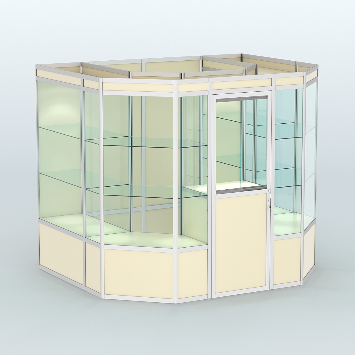 Павильон из профиля пристенный №7а (4,32 кв. м) Крем Вайс