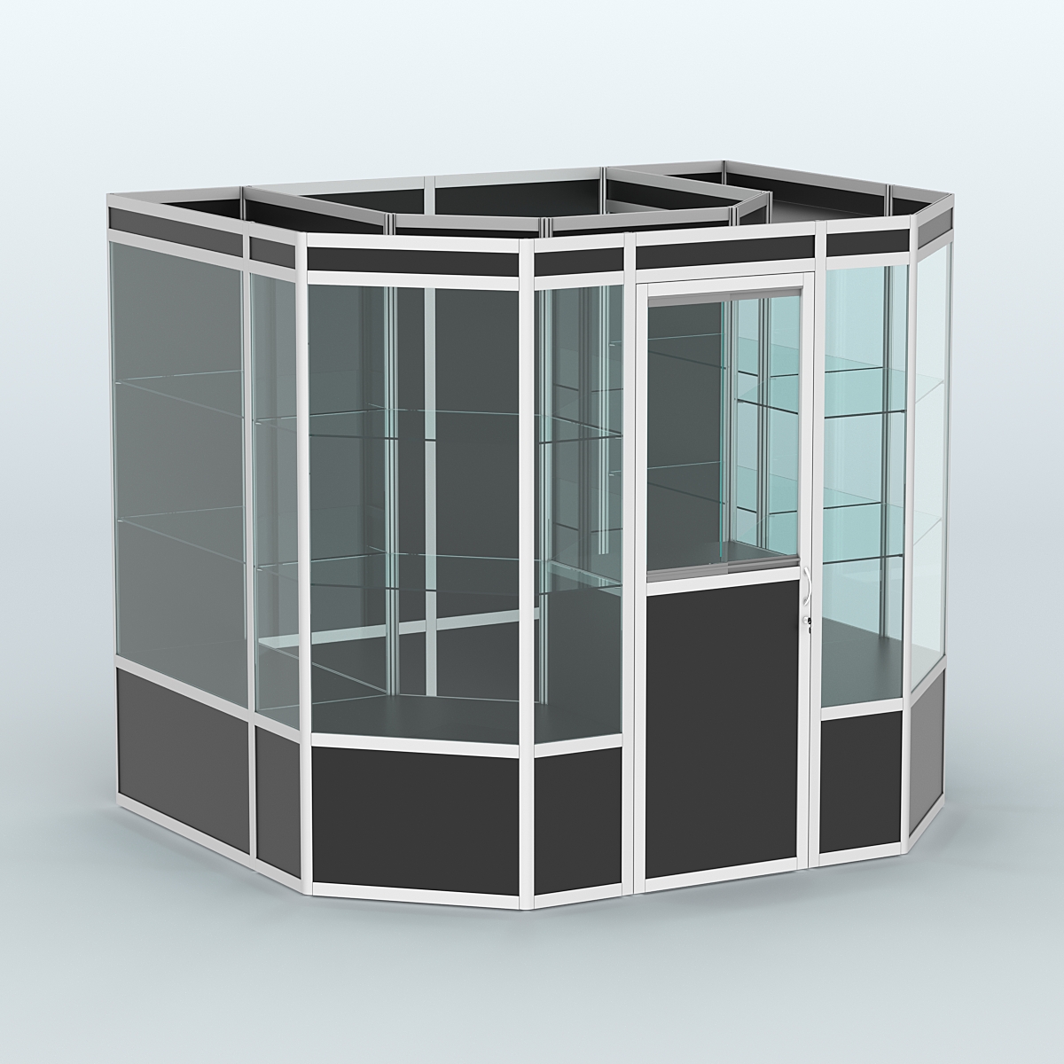 Павильон из профиля пристенный №7а (4,32 кв. м) Черный