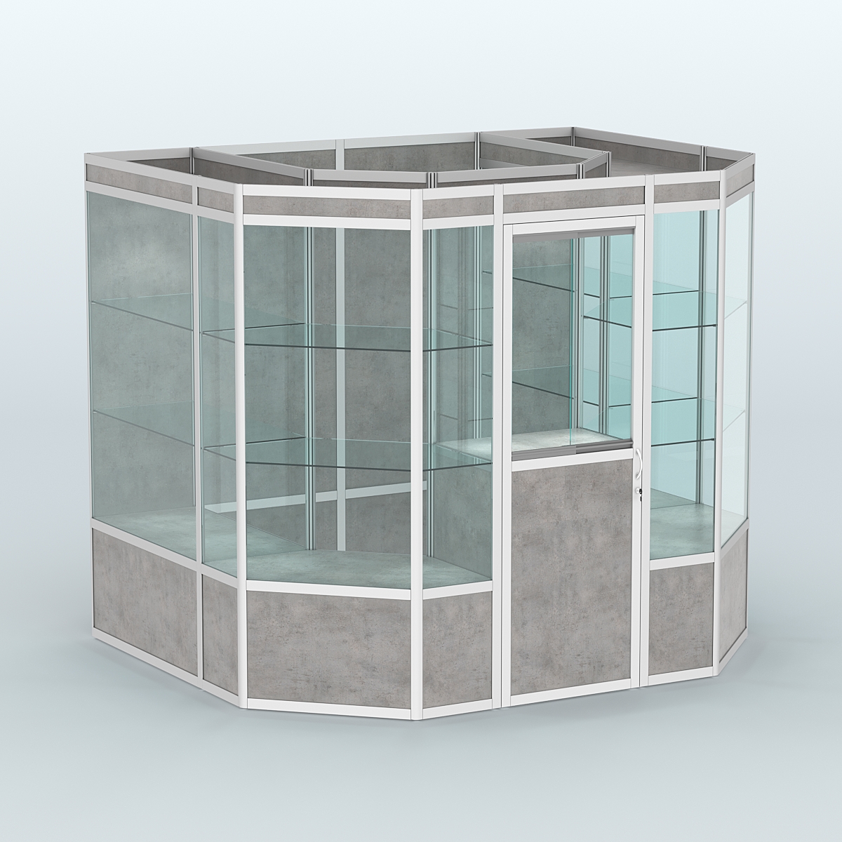 Павильон из профиля пристенный №7а (4,32 кв. м) Бетон Чикаго светло-серый F186 ST9