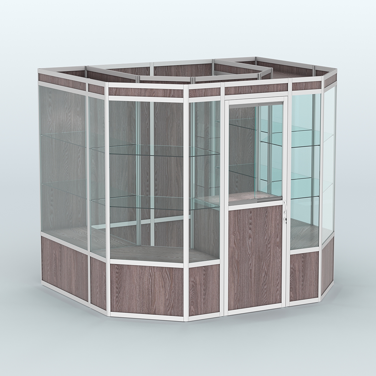 Павильон из профиля пристенный №7а (4,32 кв. м) Ясень Анкор темный