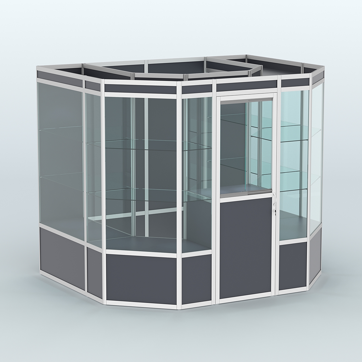 Павильон из профиля пристенный №7а (4,32 кв. м) Антрацит