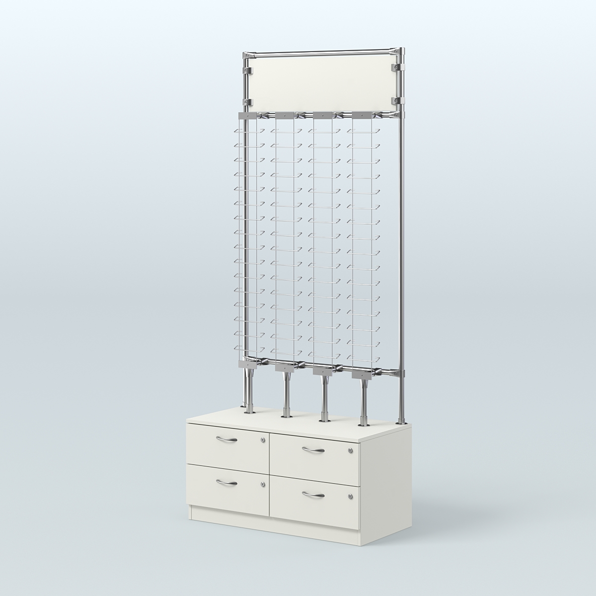 Торговая витрина для продажи очков без задней стенки №ВДПО-Т19-Д24 (открытый доступ) Белый