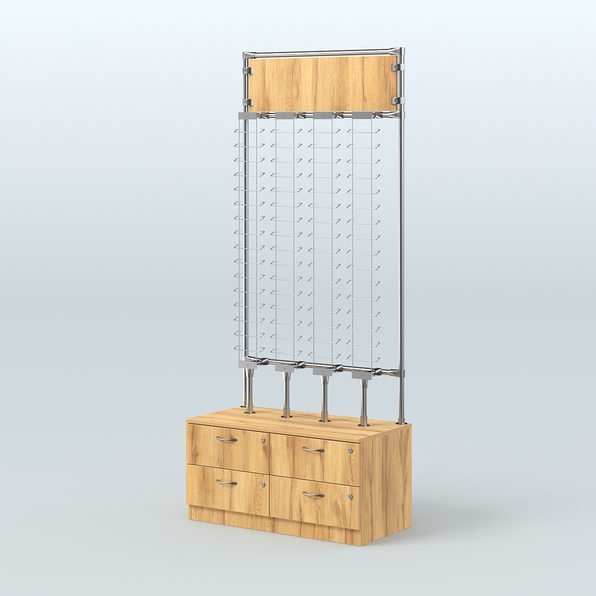 Торговая витрина для продажи очков без задней стенки №ВДПО-Т19-Д24 (открытый доступ) Дуб Золотистый