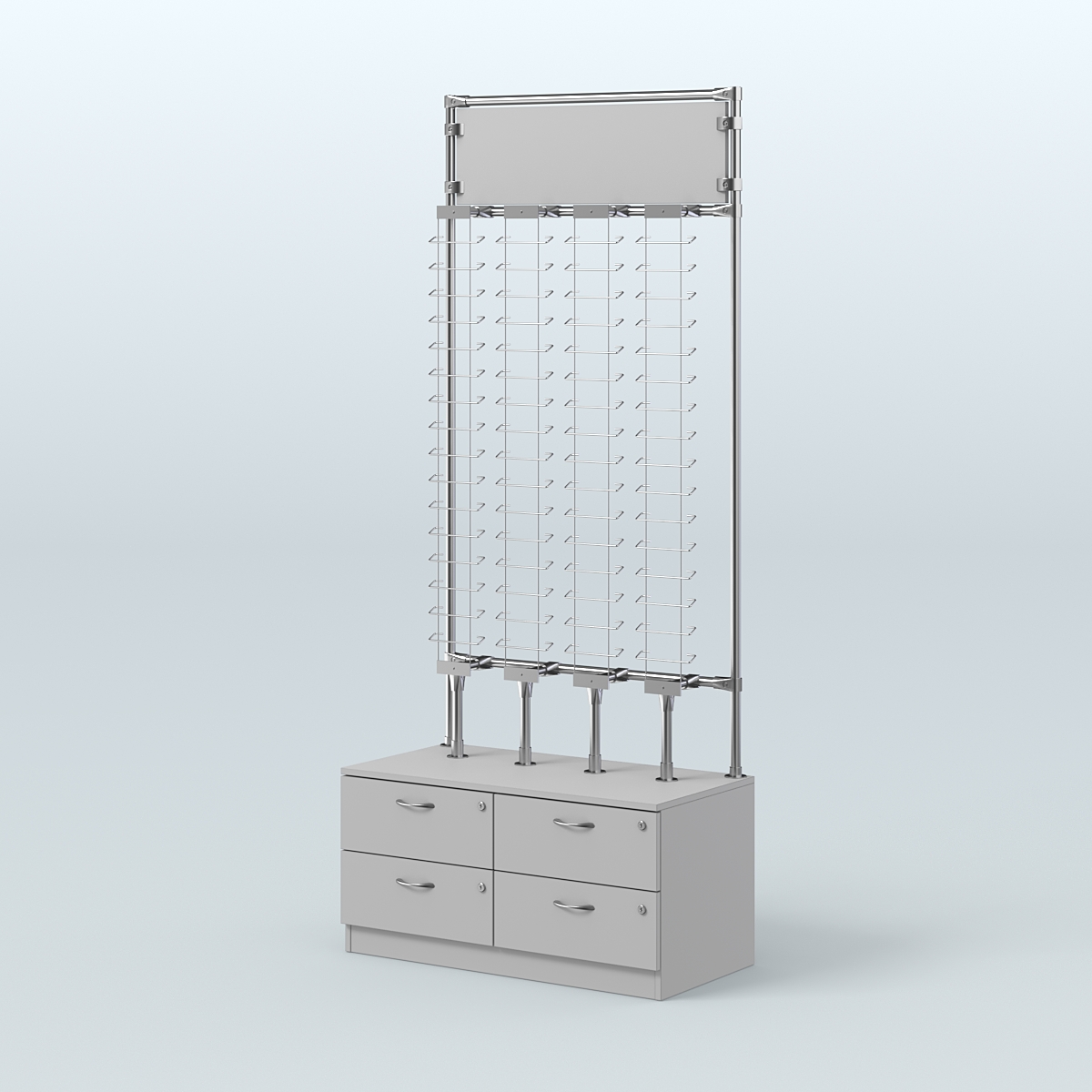 Торговая витрина для продажи очков без задней стенки №ВДПО-Т19-Д24 (открытый доступ) Серый