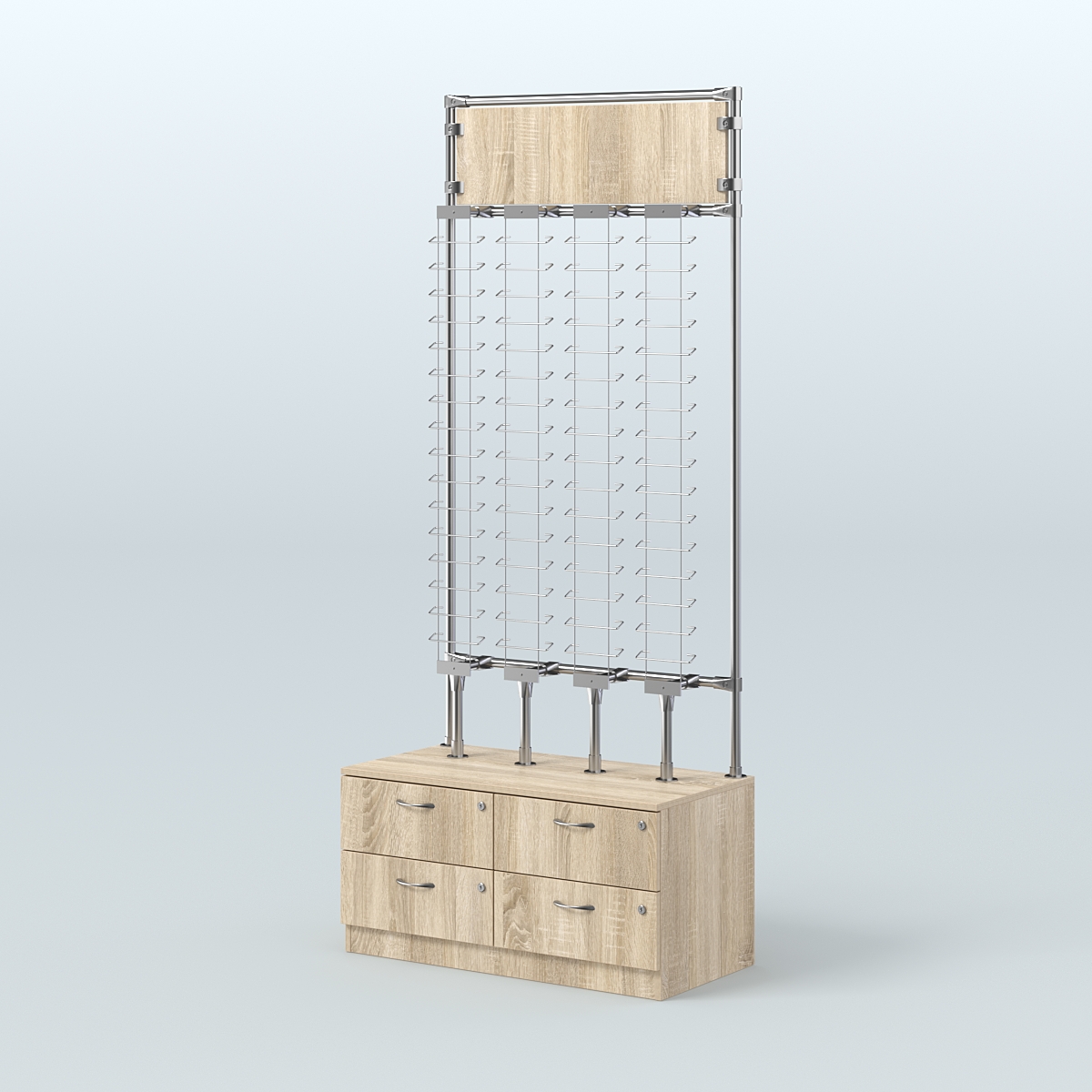 Торговая витрина для продажи очков без задней стенки №ВДПО-Т19-Д24 (открытый доступ) Дуб сонома