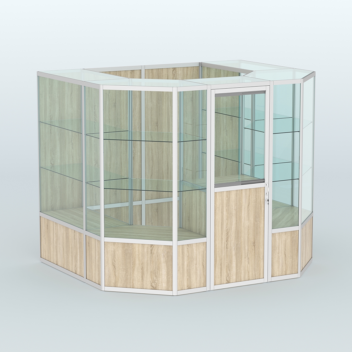 Павильон из профиля пристенный №7б (4,32 кв. м) Дуб Сонома