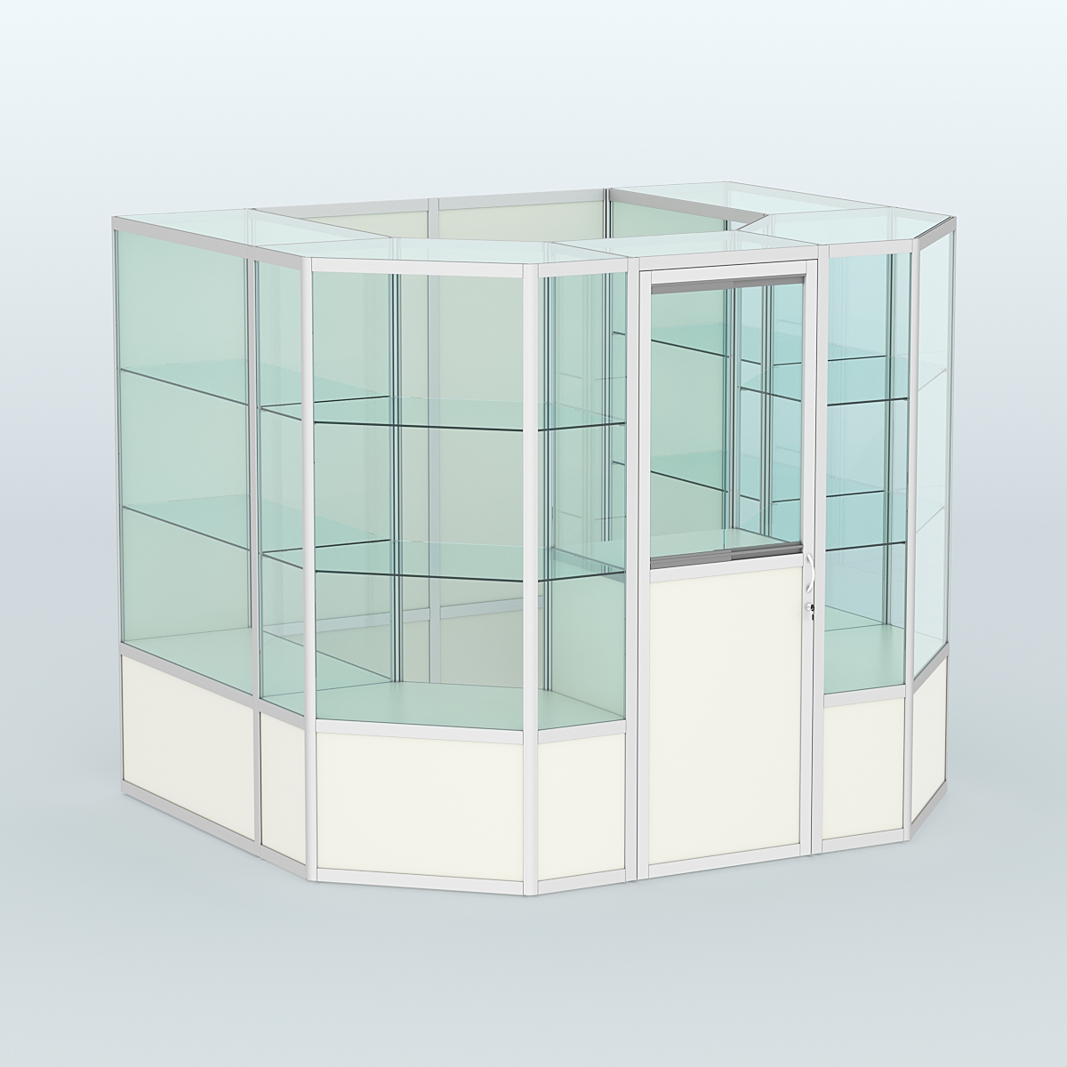 Павильон из профиля пристенный №7б (4,32 кв. м) Белый