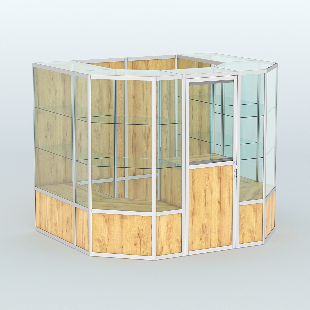 Павильон из профиля пристенный №7б (4,32 кв. м) Дуб Золотистый