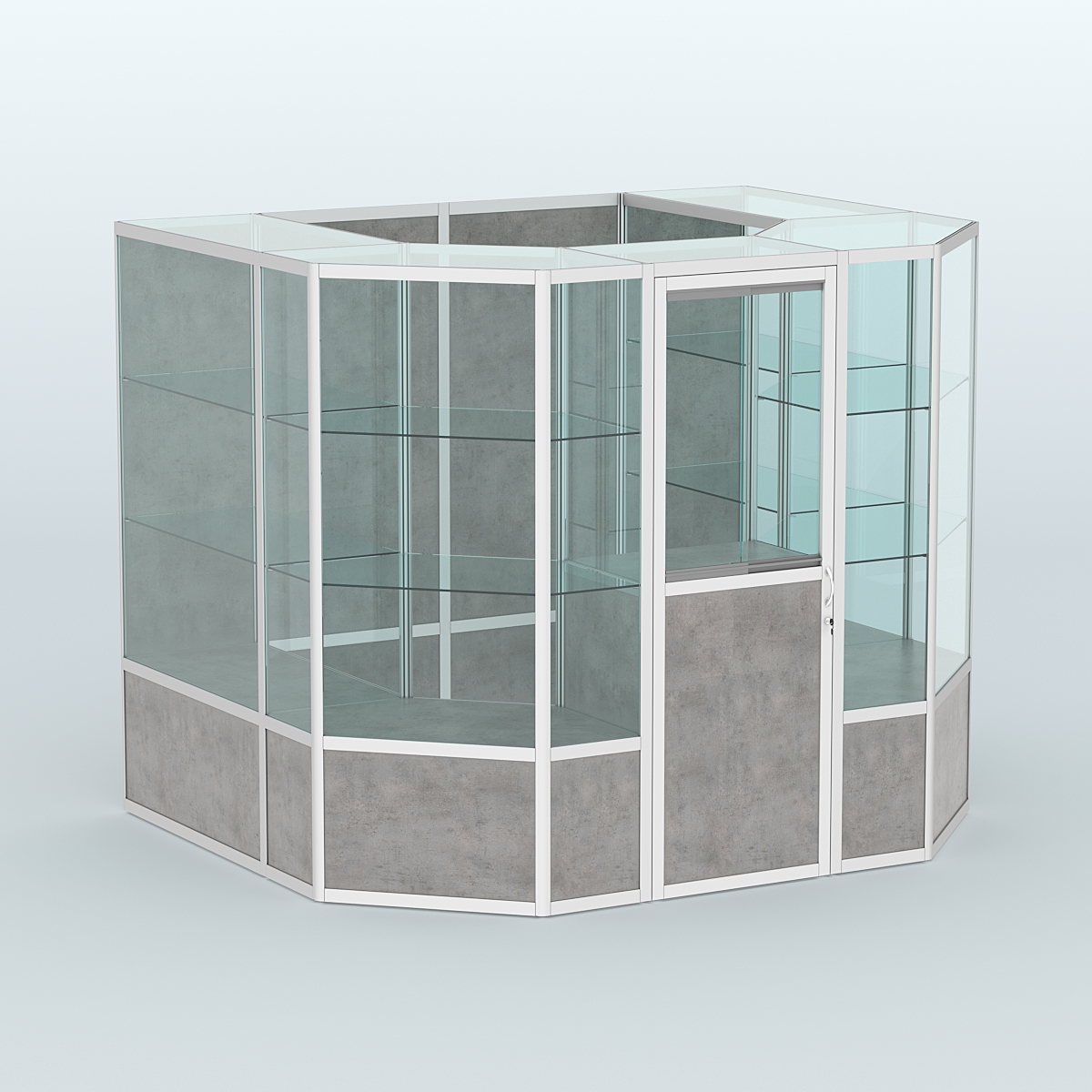 Павильон из профиля пристенный №7б (4,32 кв. м) Бетон Чикаго светло-серый F186 ST9