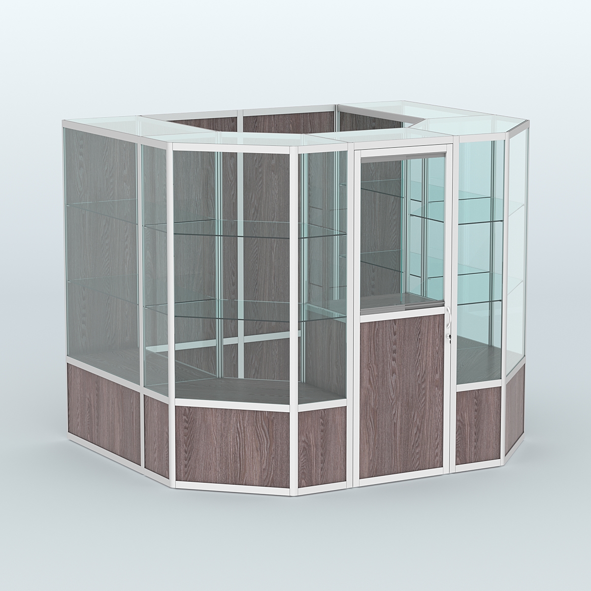 Павильон из профиля пристенный №7б (4,32 кв. м) Ясень Анкор темный