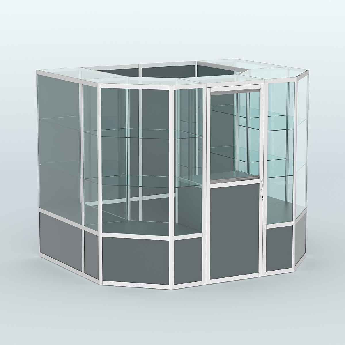 Павильон из профиля пристенный №7б (4,32 кв. м) Темно-Серый