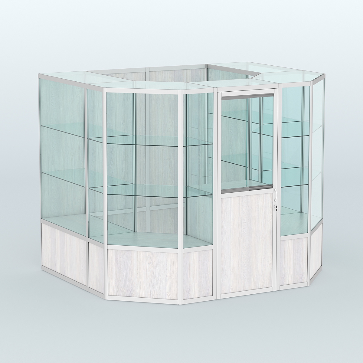 Павильон из профиля пристенный №7б (4,32 кв. м) Ясень Анкор светлый