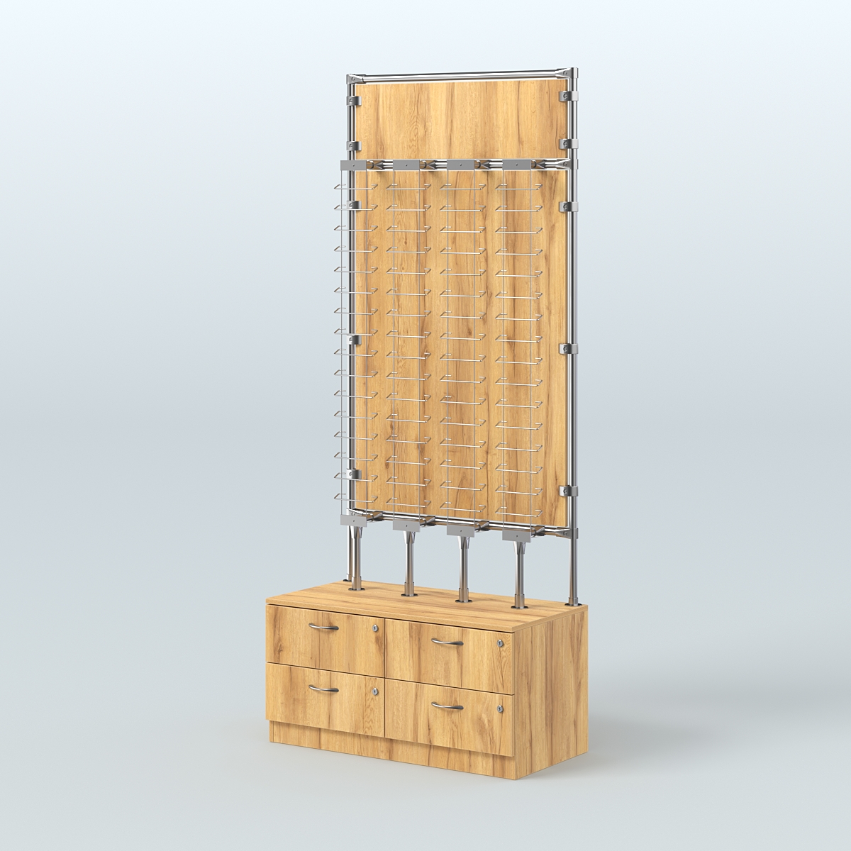 Торговая витрина для продажи очков №ВДПО-Т19-Д24 З/С-ДСП (открытый доступ) Дуб Золотистый