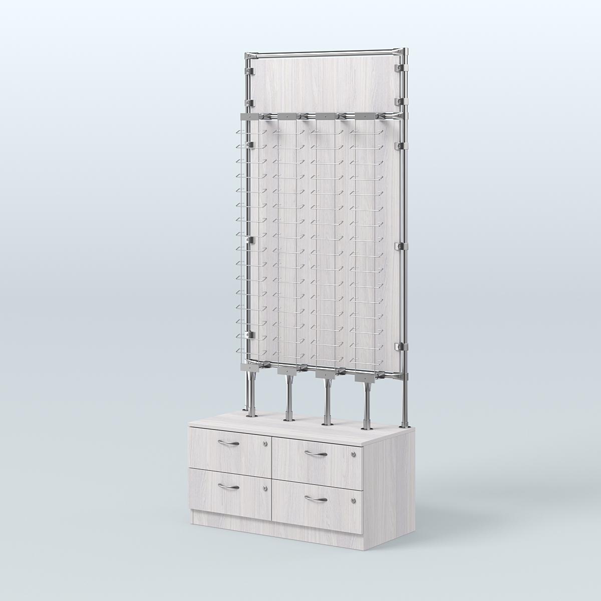 Торговая витрина для продажи очков №ВДПО-Т19-Д24 З/С-ДСП (открытый доступ) Ясень Анкор светлый